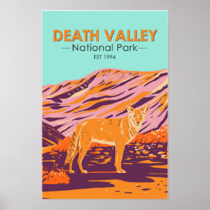 Affiche Parc national de la vallée de la Mort Coyote Vinta