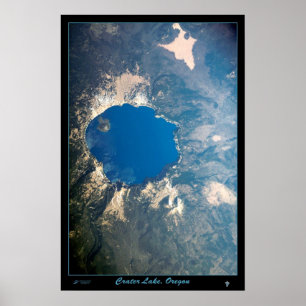 Affiche Parc national de lac crater, courrier de satellite