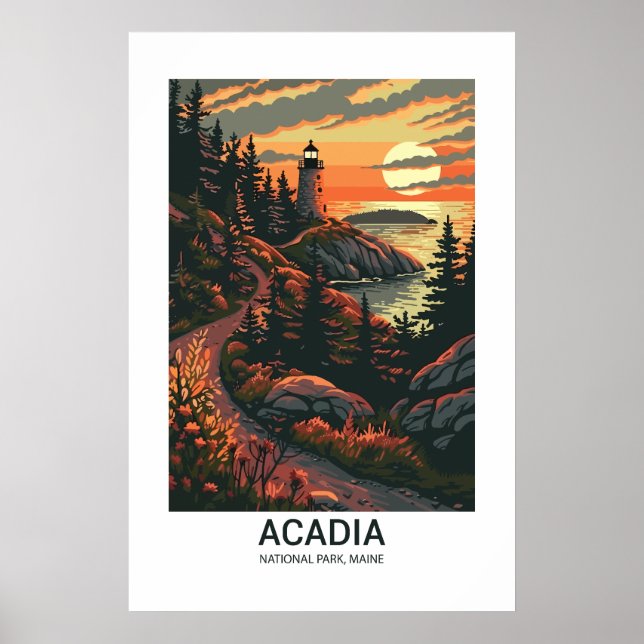 Affiche Parc national de l'Acadie Maine États-Unis Parcs n (Devant)