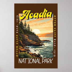Affiche Parc national de l'Acadie Otter Cliff en détresse