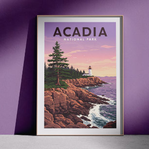 Affiche Parc national de l'Acadie vintage