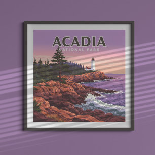 Affiche Parc national de l'Acadie vintage