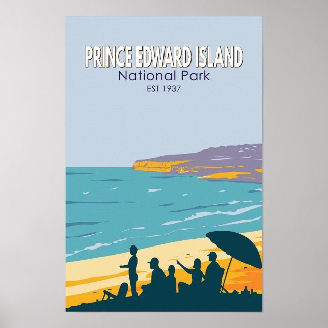 Affiche Parc national de l'Île-du-Prince-Édouard Plage Vin (Devant)