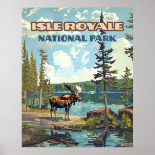 Affiche Parc national de l'Isle Royale Lac Michigan