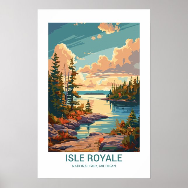 Affiche Parc national de l'Isle Royale Michigan USA (Devant)