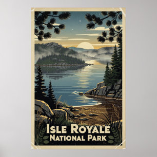 Affiche Parc national de l'Isle Royale Rétro