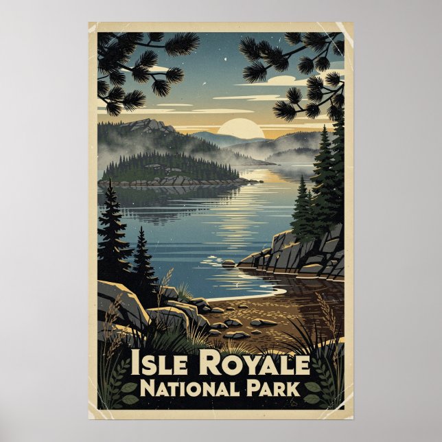 Affiche Parc national de l'Isle Royale Rétro (Devant)