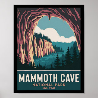 Affiche Parc national de Mammoth Cave Camping randonnée vi