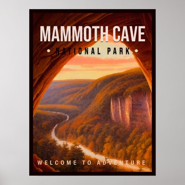 Affiche Parc national de Mammoth Cave Kentucky Vintage (Devant)
