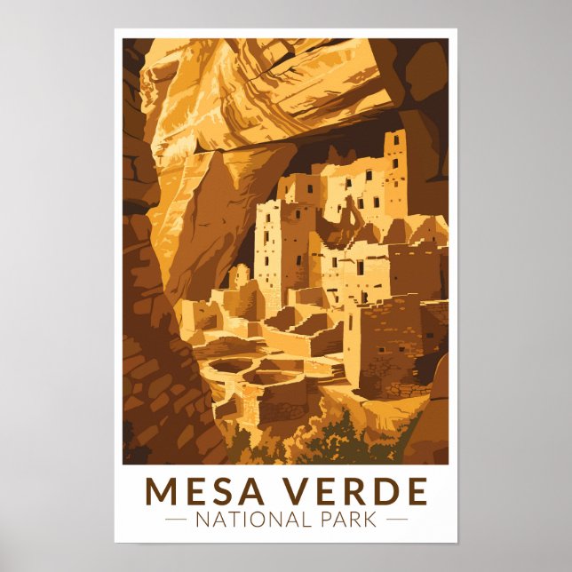 Affiche Parc national de Mesa Verde Cliff Palace Art de vo (Devant)