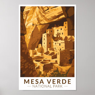 Affiche Parc national de Mesa Verde Cliff Palace Travel Ar