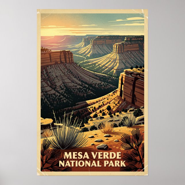 Affiche Parc national de Mesa Verde Rétro (Devant)