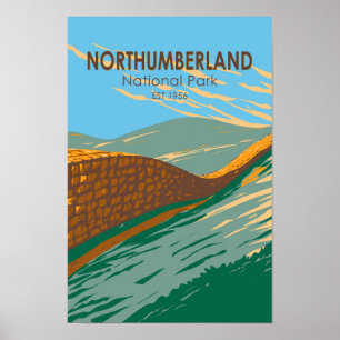 Affiche Parc national de Northumberland Hadrians Mur Angle