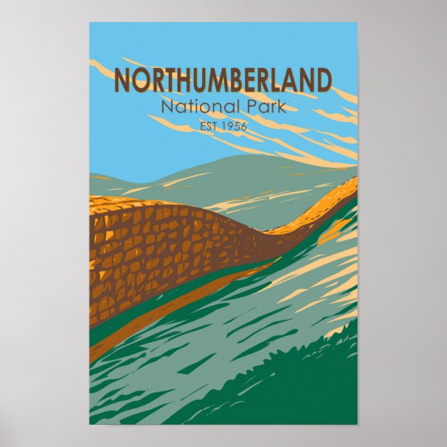 Affiche Parc national de Northumberland Hadrians Mur Angle (Devant)