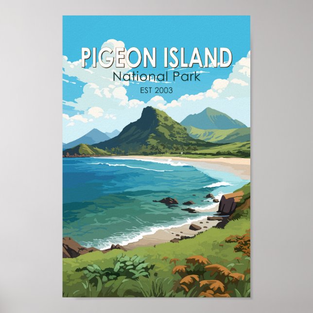 Affiche Parc national de Pigeon Island Sainte-Lucie Travel (Devant)