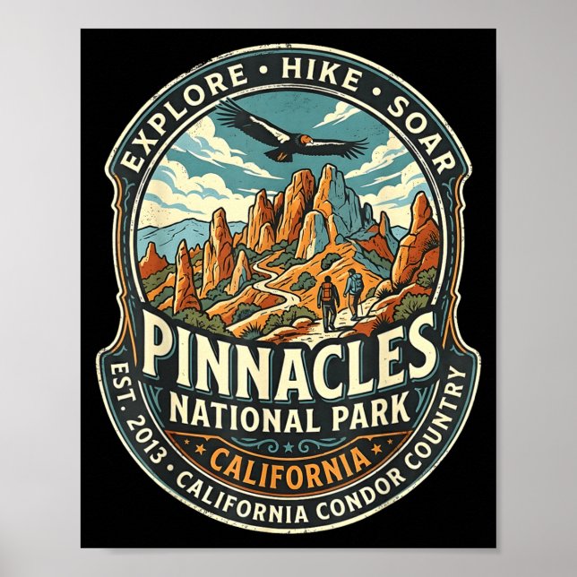 Affiche parc national de pinnacles californie condor et (Devant)