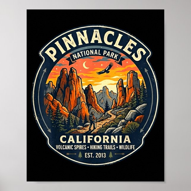 Affiche Parc national de Pinnacles Californie randonnée ré (Devant)