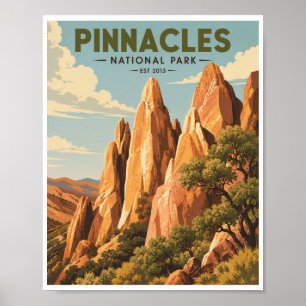Affiche Parc national de Pinnacles Voyage Vintage