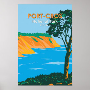 Affiche Parc national de Port-Cros France Vintage