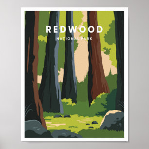 Affiche Parc national de Redwood Californie