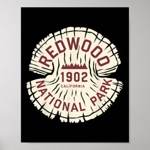 Affiche Parc national de Redwood Californie Randonnée Souv
