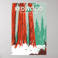 Parc national de Redwood en hiver Californie Vinta