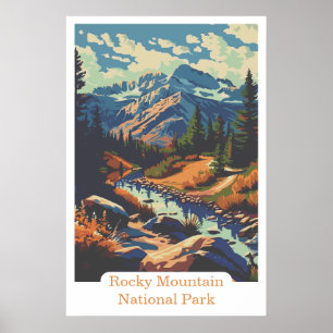 Affiche Parc national de Rocky Mountain Colorado USA Voyag