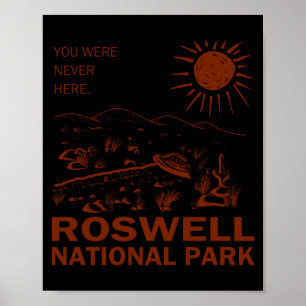 Affiche Parc national de Roswell Ufo Soucoupes Volantes Ex