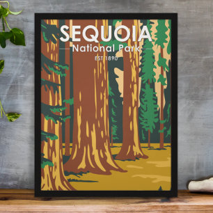 Affiche Parc national de Sequoia Arbres géants de Sequoia