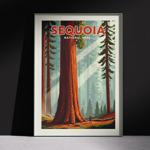 Affiche Parc national de Sequoia vintage