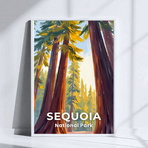 Affiche Parc national de Sequoia   Voyage en Californie