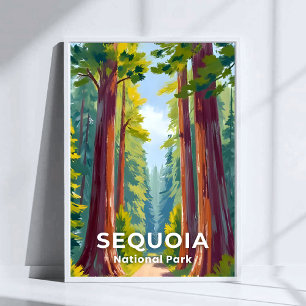 Affiche Parc national de Sequoia   Voyage en Californie