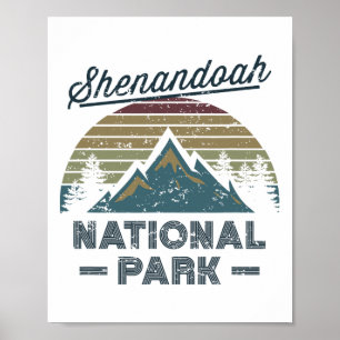 Affiche Parc national de Shenandoah Coucher de soleil vint
