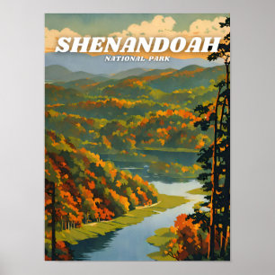 Affiche Parc national de Shenandoah illustration rétro Cla