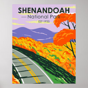 Affiche Parc national de Shenandoah Skyline Drive Virginie