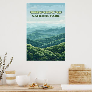 Affiche Parc national de Shenandoah Virginia Blue Ridge Re