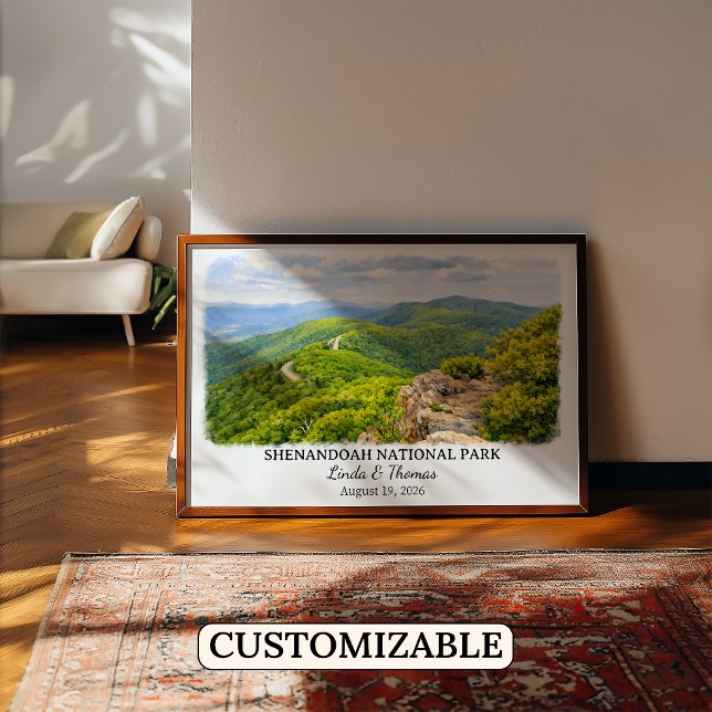 Affiche Parc national de Shenandoah Virginie, Aquarelle (Créateur téléchargé)