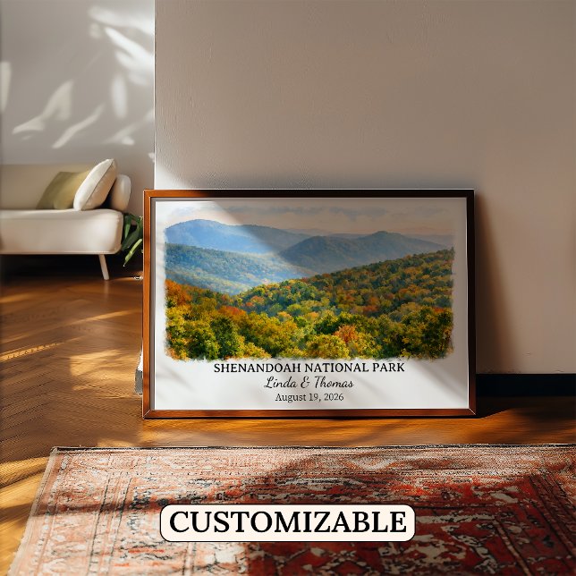 Affiche Parc national de Shenandoah Virginie, Aquarelle (Créateur téléchargé)