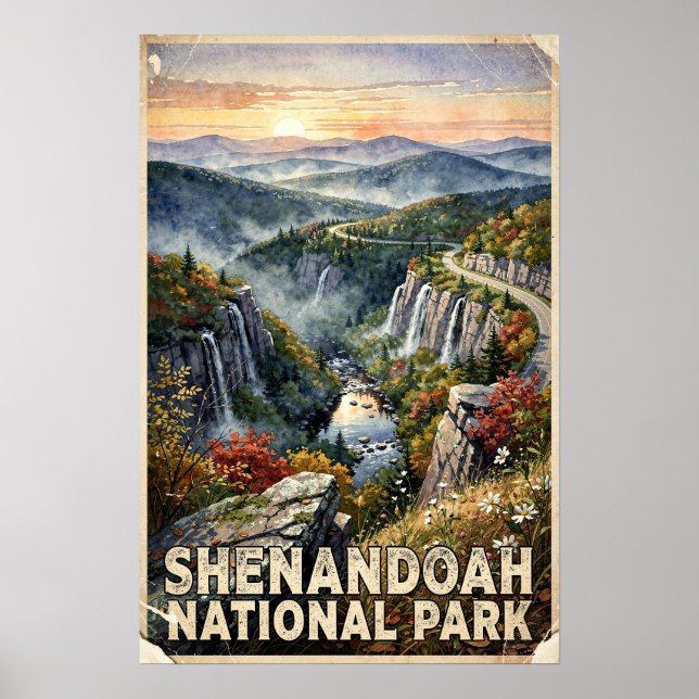Affiche Parc national de Shenandoah Voyage Rétro (Devant)