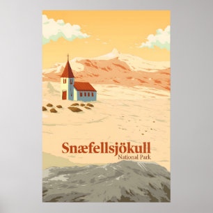 Affiche Parc national de Snaefellsjokull Voyage Islande