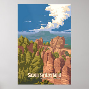 Affiche Parc national de Suisse saxonne Allemagne Voyage