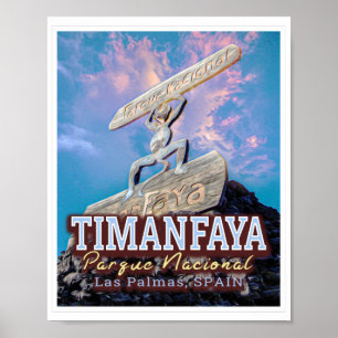 AFFICHE PARC NATIONAL DE TIMANFAYA - ÎLES CANARIES ESPAGNE