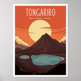 Affiche Parc national de Tongariro Nouvelle-Zélande Voyage