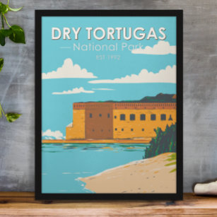 Affiche Parc national de Tortugas sec Florida Fort Vintage