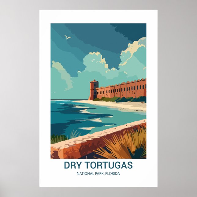 Affiche Parc national de Tortugas sec Floride USA (Devant)