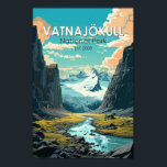Affiche Parc national de Vatnajokull Islande Voyager Vinta<br><div class="desc">Design vectoriel Vatnajökull. Définie par des glaciers massifs,  des grottes de glace,  des sommets enneigés,  des zones géothermiques et des rivières,  la région comprend Jökulsárlón.</div>