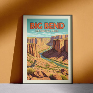 Affiche Parc national de vintage Big Bend