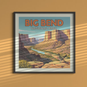 Affiche Parc national de vintage Big Bend