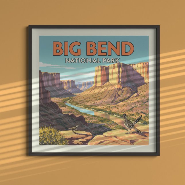 Affiche Parc national de vintage Big Bend (Créateur téléchargé)