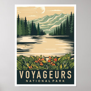 Affiche Parc national de Voyageurs Minnesota USA Voyage